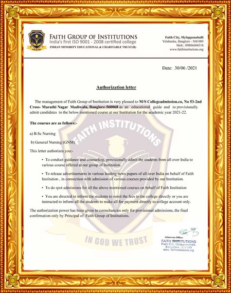 Faith Group of Institutions Bangalore Awards and Authorization